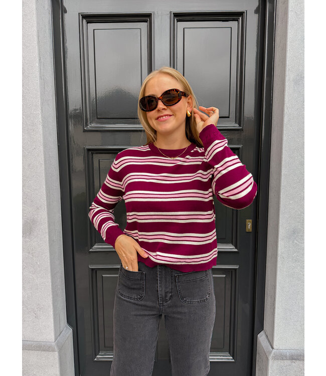 Julie pull burgundy-roze
