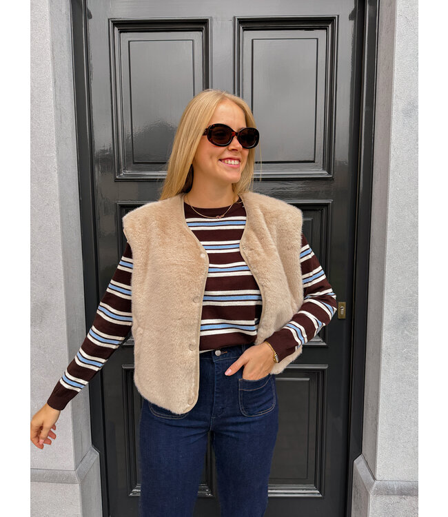 Winnie fluffy gilet crème