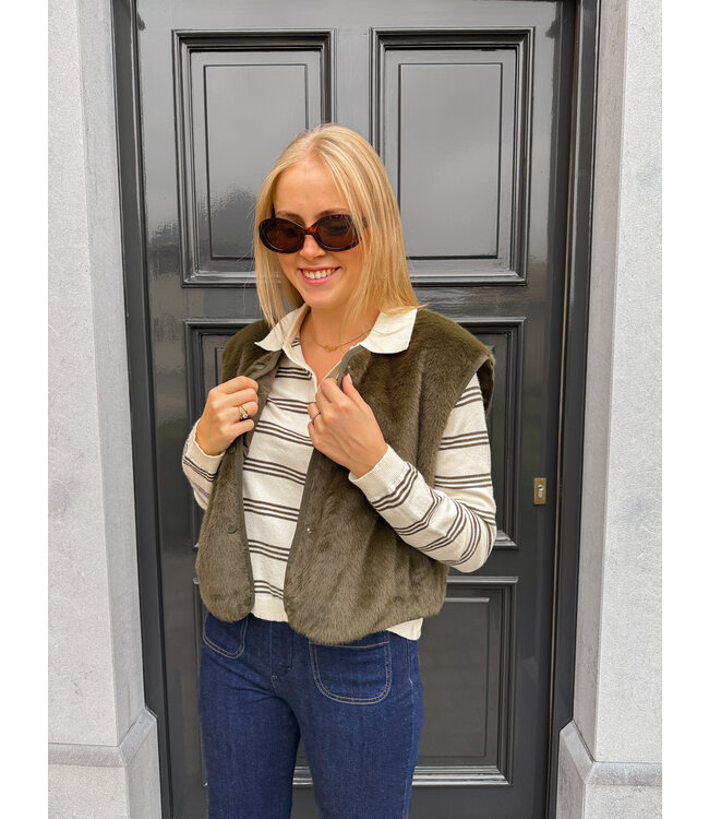 Winnie fluffy gilet kaki