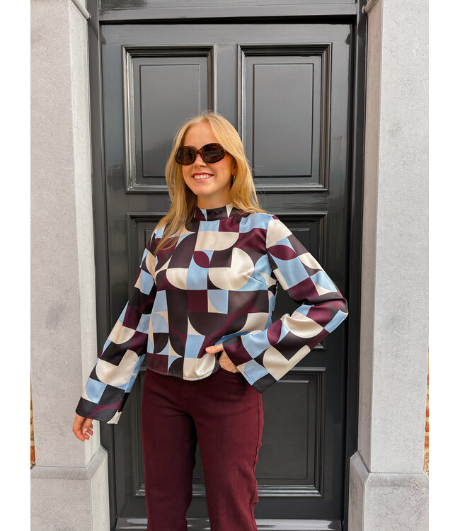 Miva blouse burgundy print