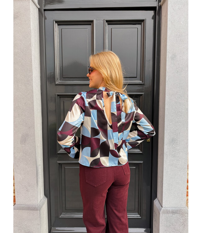 Miva blouse burgundy print