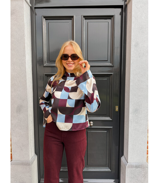 Miva blouse burgundy print