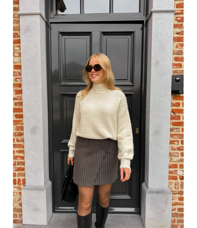 Molly gestreepte rok grijs