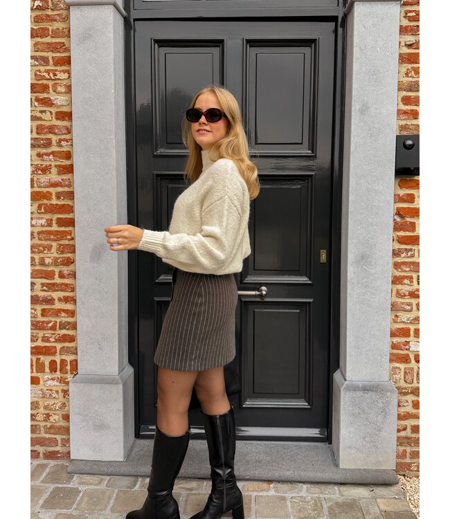 Molly gestreepte rok grijs