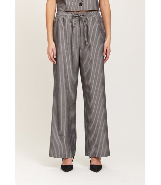 Thilde gestreepte broek grijs
