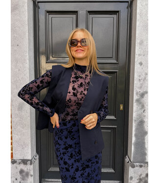 Fiore top donkerblauw