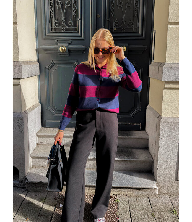 Amelia pull bordeaux-blauw