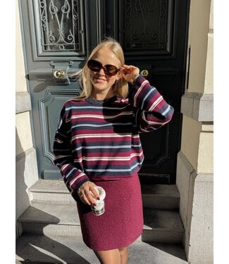 Nina pull burgundy-donkerblauw