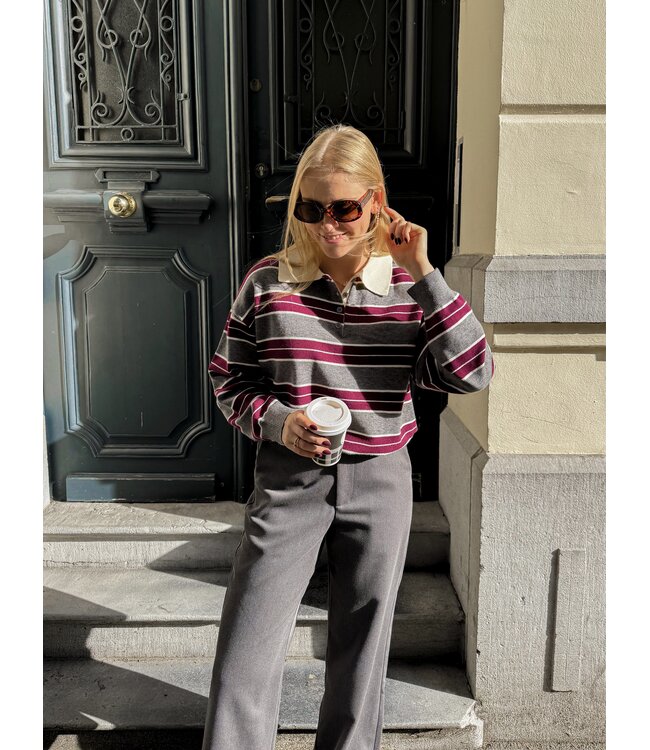 Lofty Manner Marta pantalon donkergrijs