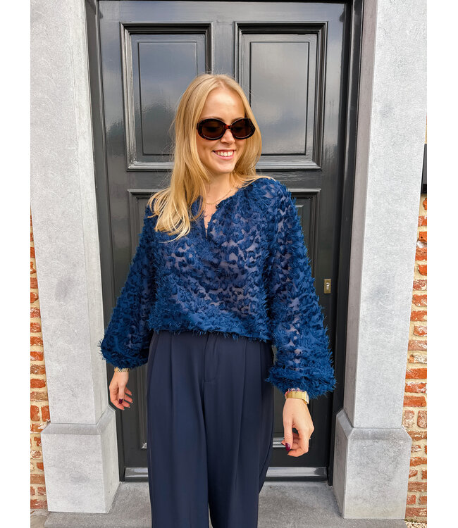 Saint Tropez Nilsine blouse donkerblauw