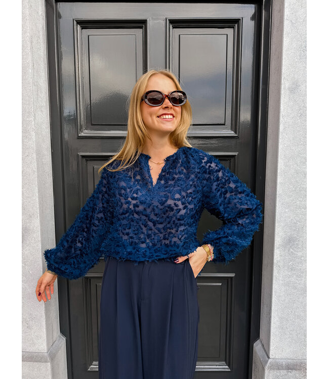 Saint Tropez Nilsine blouse donkerblauw