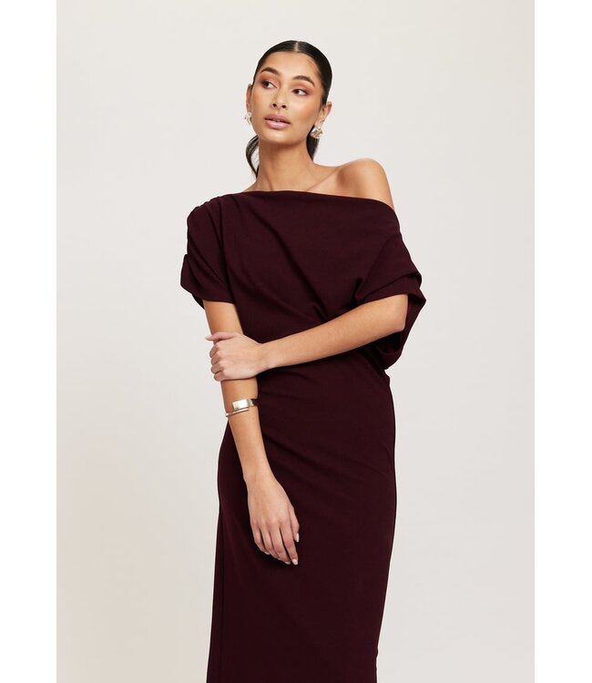 Rut & Circle Daniela jurk burgundy