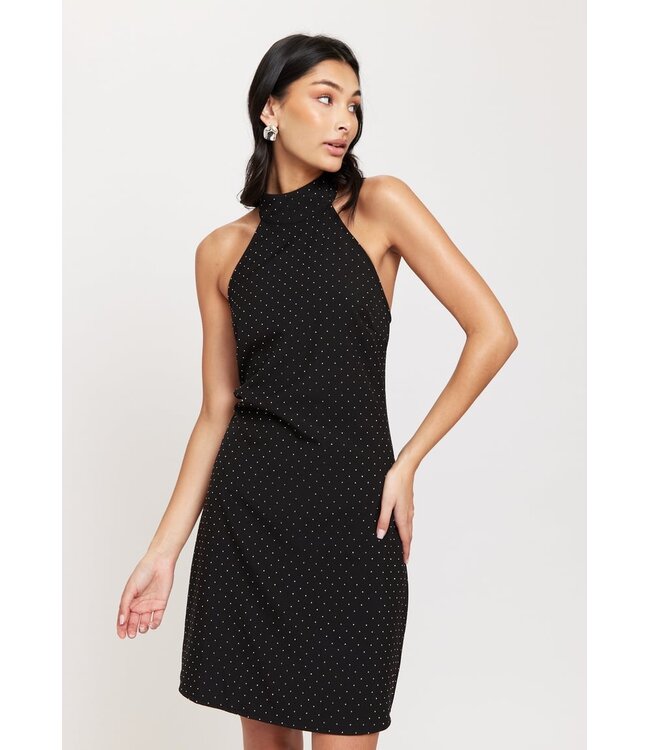 Rut & Circle Ronya rhinestone jurk zwart