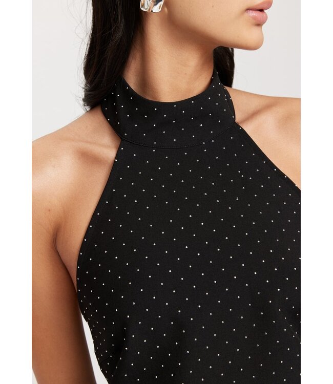 Rut & Circle Ronya rhinestone jurk zwart