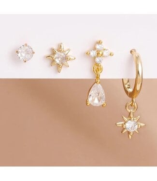 Mila oorbellen set goud