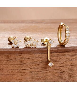 Melanie oorbellen set goud