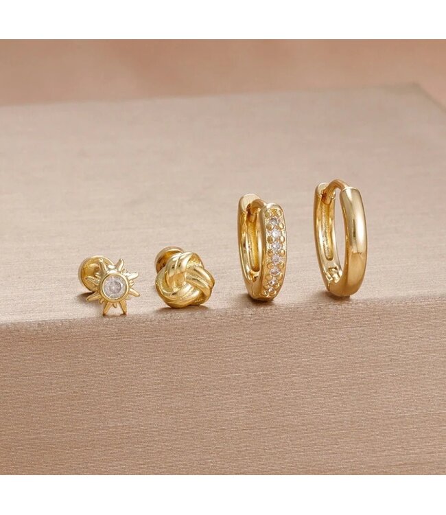 Coco oorbellen set goud