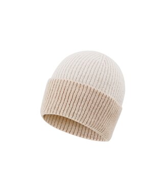 Dubbelgekleurde wintermuts beige