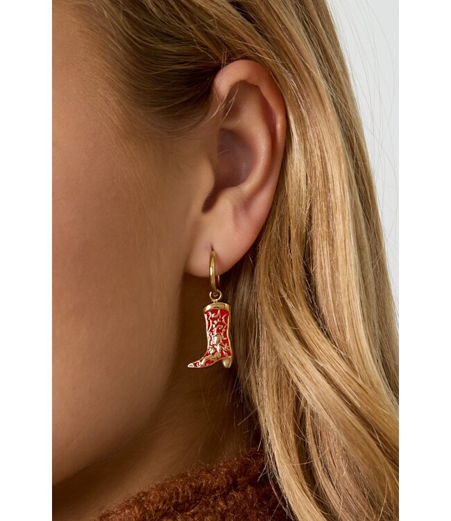 Cowboy laars oorbellen rood