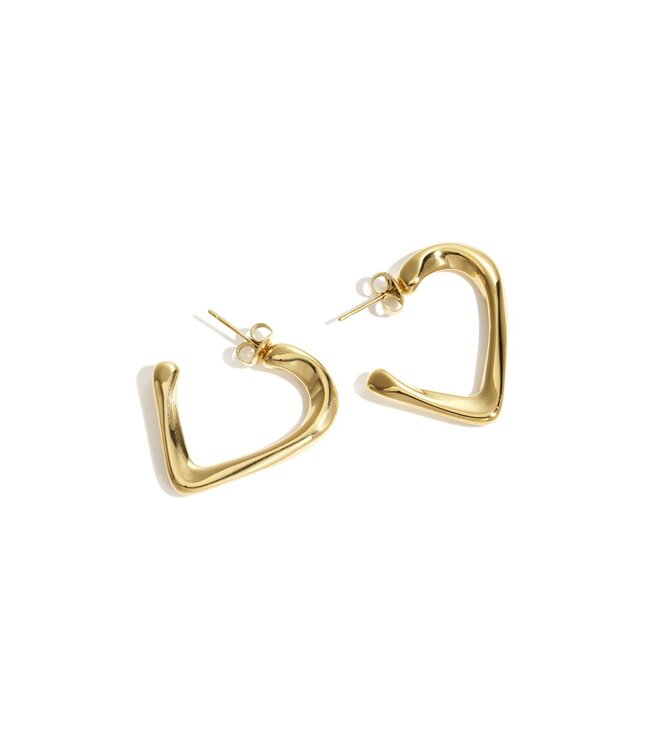 Hartvormige creolen oorbellen