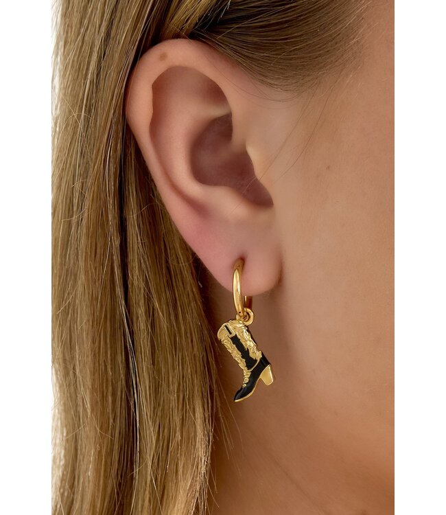 Hee Haw oorbellen zwart