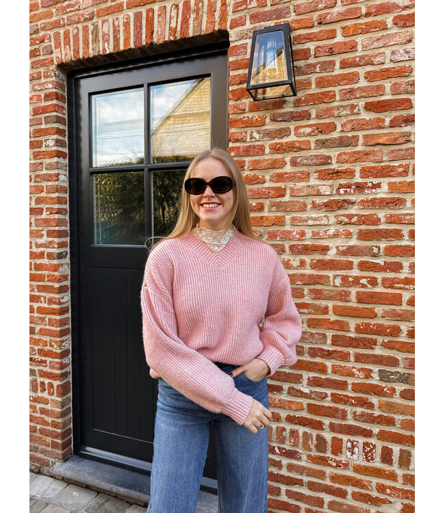 Ottoline v-hals pull roze