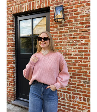 Ottoline v-hals pull roze