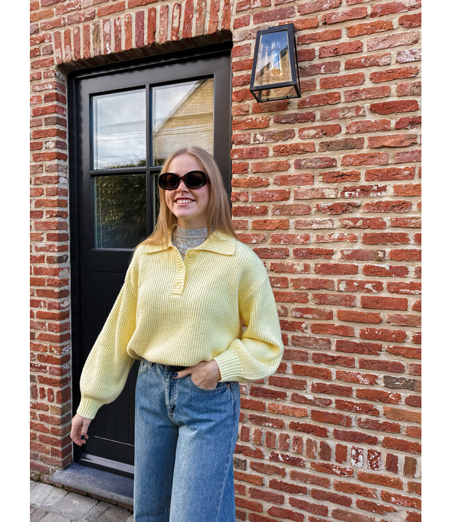 Ottoline polo pull geel