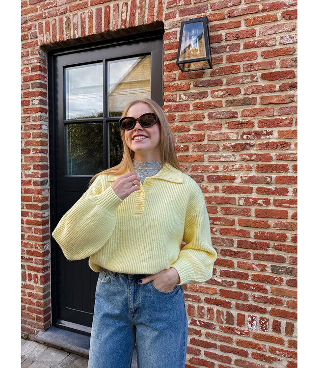 Ottoline polo pull geel
