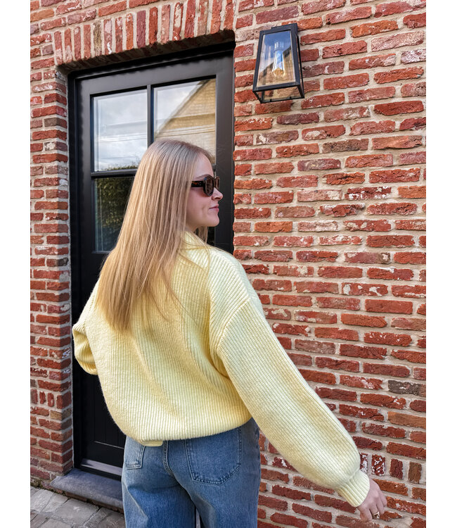 Ottoline polo pull geel