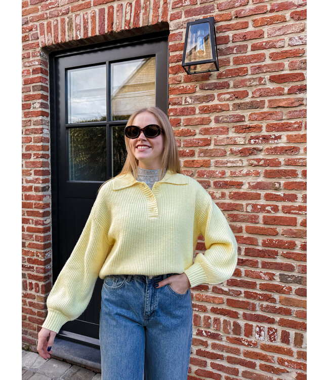 Ottoline polo pull geel