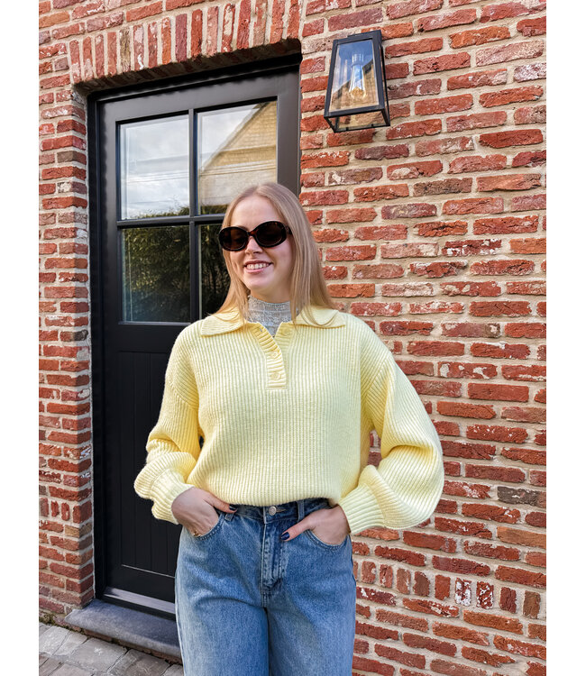 Ottoline polo pull geel
