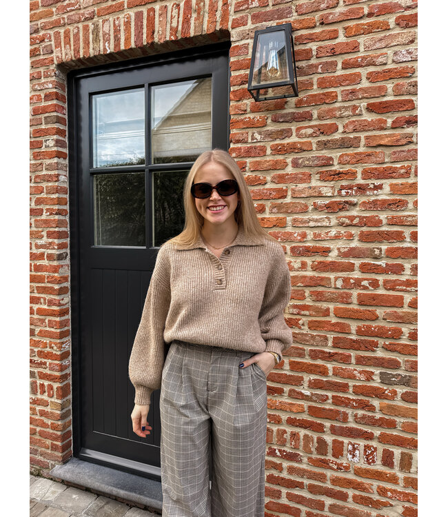 Ottoline polo pull taupe