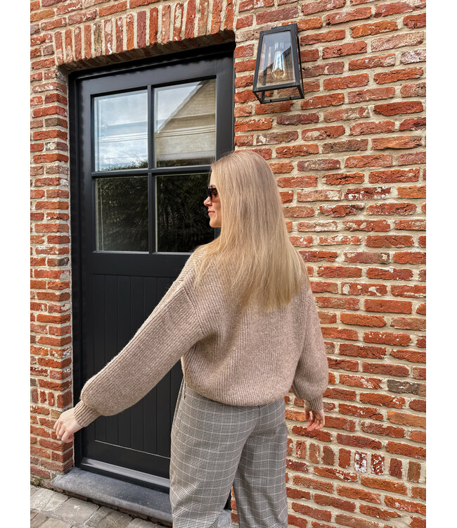 Ottoline polo pull taupe