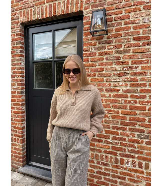 Ottoline polo pull taupe