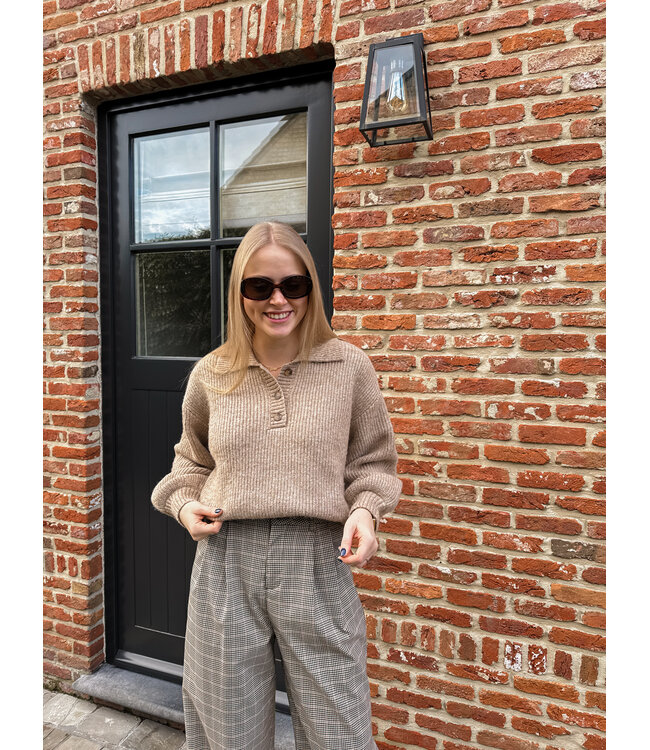 Ottoline polo pull taupe