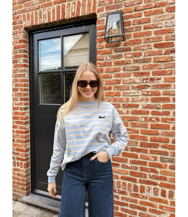 Osiria sweater lichtblauw-beige