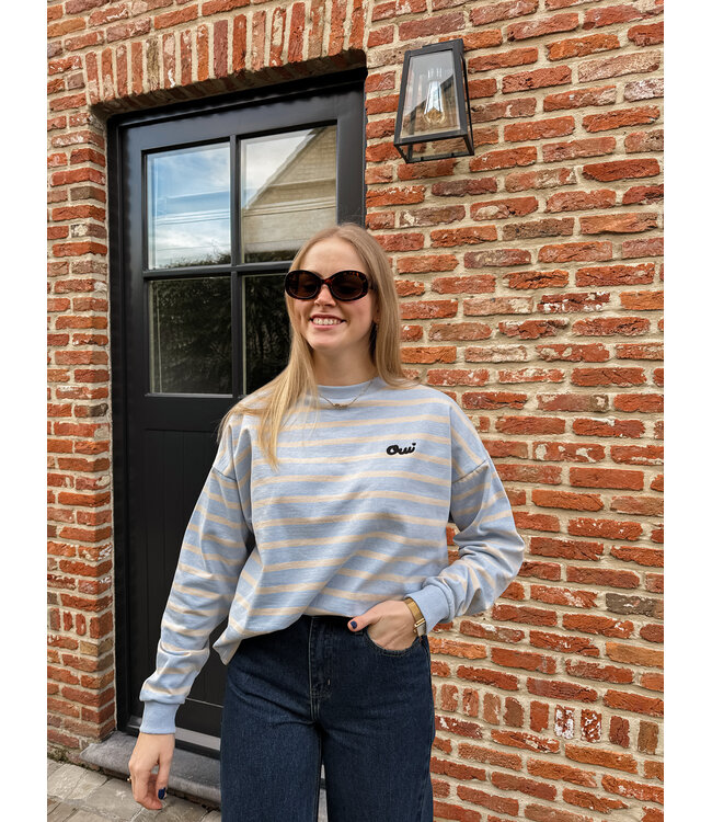 Osiria sweater lichtblauw-beige