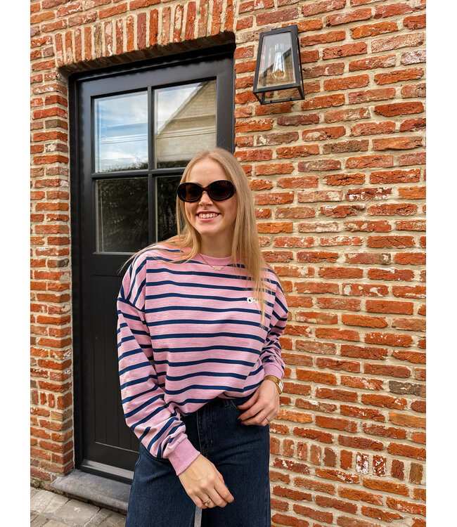 Osiria sweater roos-donkerblauw