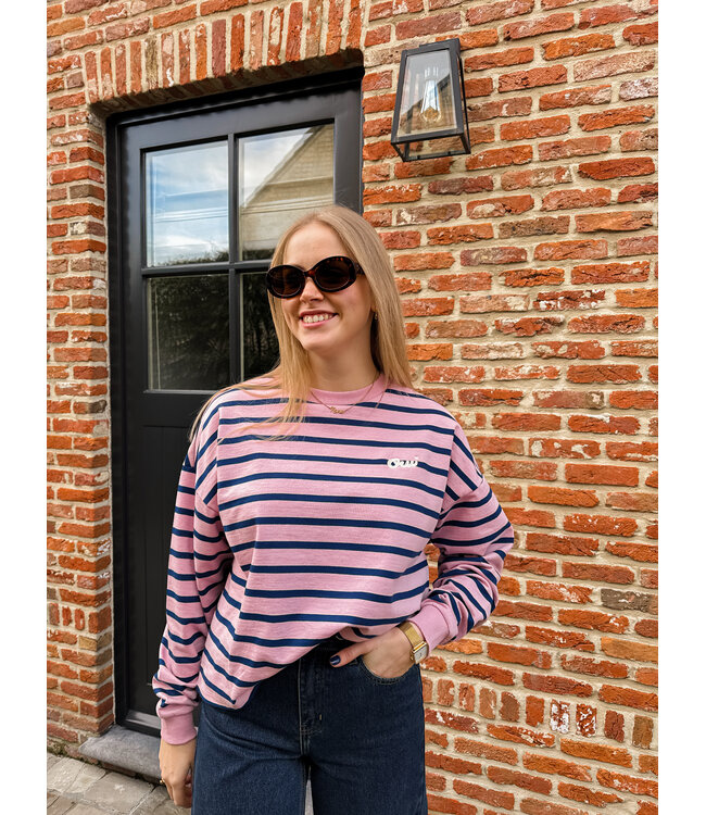 Osiria sweater roos-donkerblauw