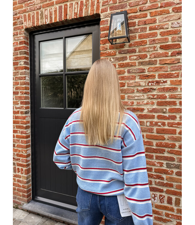 Odette pull lichtblauw gestreept