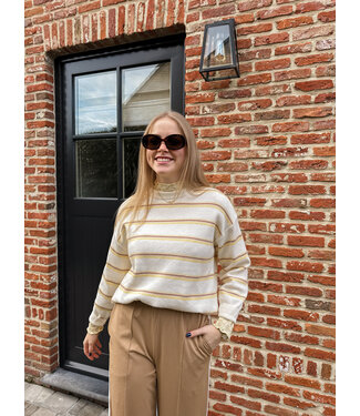 Odette pull beige gestreept