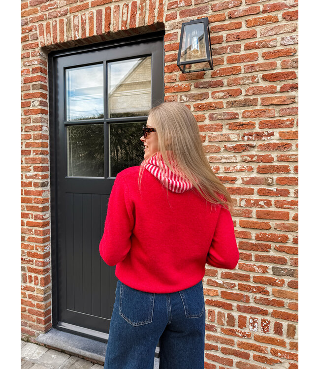 Ilva pull met sjaal rood