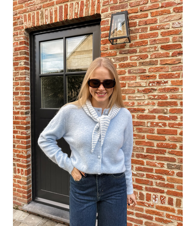 Ilva pull met sjaal lichtblauw