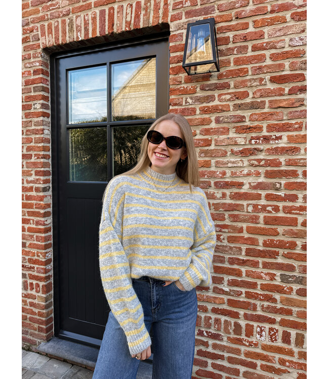 Maisie pull grijs-geel