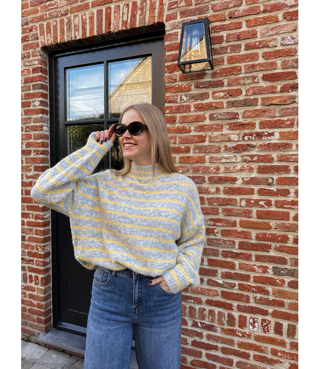 Maisie pull grijs-geel