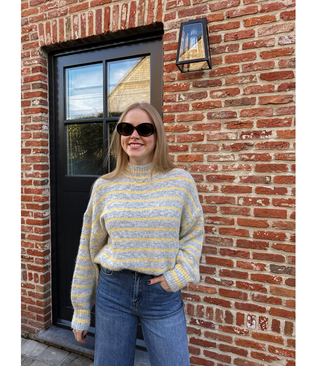 Maisie pull grijs-geel