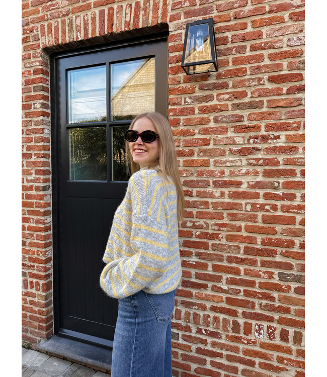 Maisie pull grijs-geel