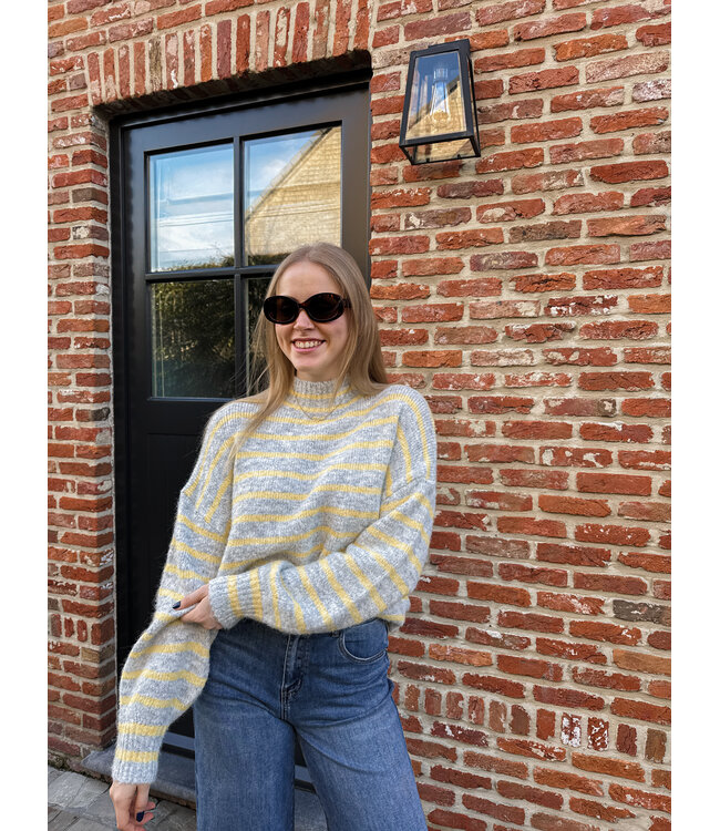 Maisie pull grijs-geel