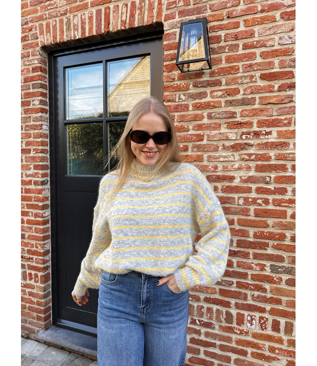 Maisie pull grijs-geel